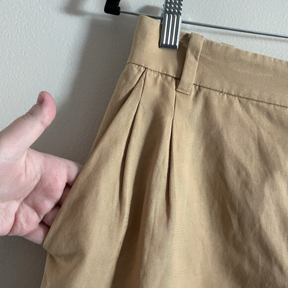 Madewell Women 6 Neutral Tan Linen Blend Pleated High Rise Harlow Shorts NWT - Picture 5 of 10
